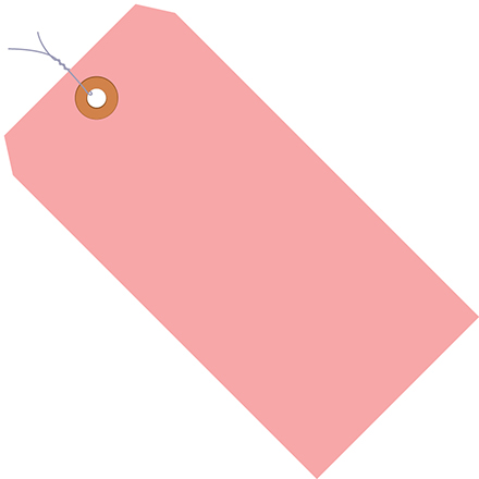 5 <span class='fraction'>3/4</span> x 2 <span class='fraction'>7/8</span>" Pink 13 Pt. Shipping Tags - Pre-Wired