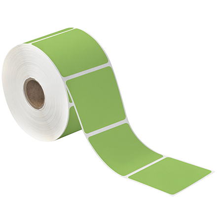 2 <span class='fraction'>1/4</span> x 1 <span class='fraction'>1/4</span>" Green Desktop Direct Thermal Label